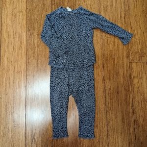 H&M organic blue floral set